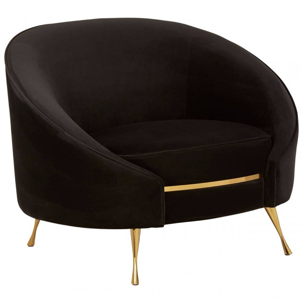 Bedford Black Velvet Armchair