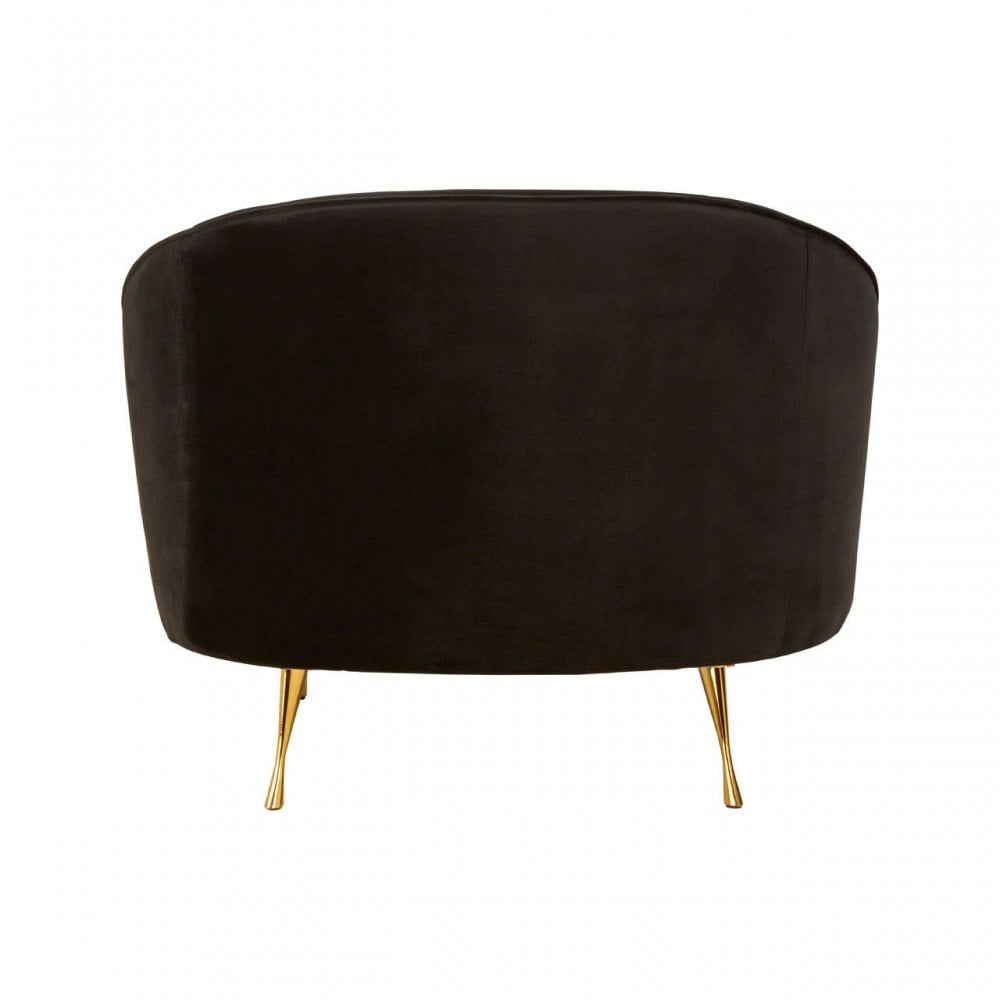 Bedford Black Velvet Armchair