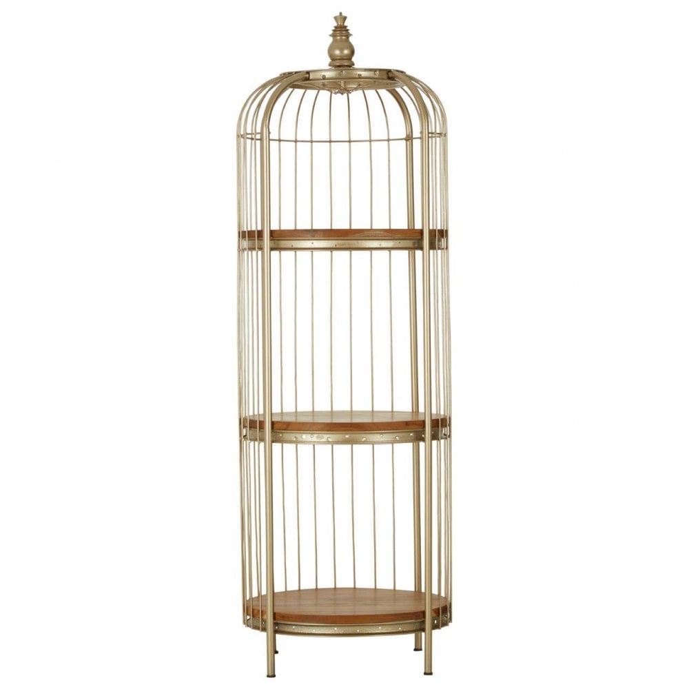 Cameron 3 Tier Champagne Gold Birdcage Unit