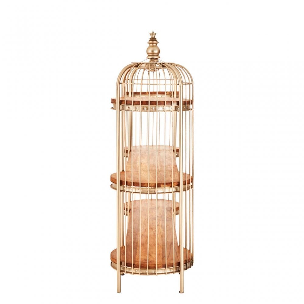 Cameron Champagne Gold Finish Birdcage Unit
