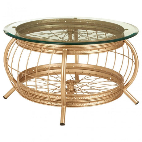 Cameron Champagne Gold Finish Coffee Table