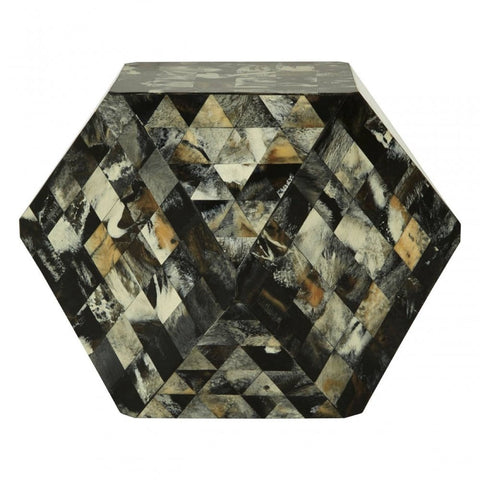 Darcy Antique Green Geometric Stool