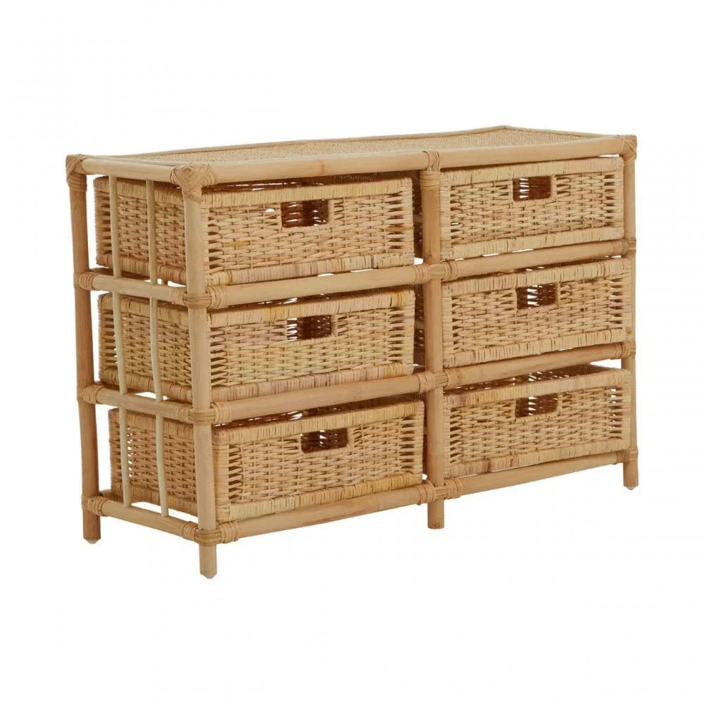 Jaxon Rattan Six Drawer Chest