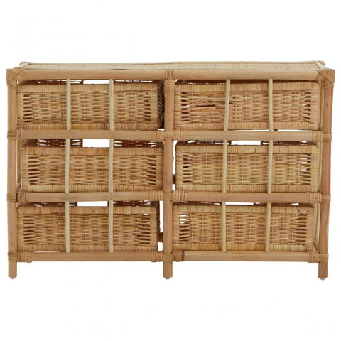 Jaxon Rattan Six Drawer Chest
