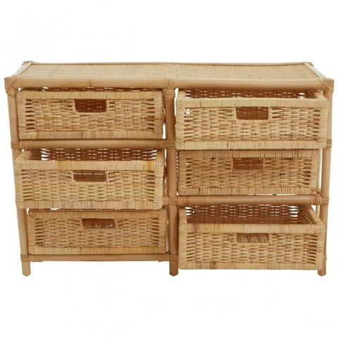Jaxon Rattan Six Drawer Chest