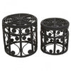 Jaxon Set Of Two Black Natural Rattan Tables