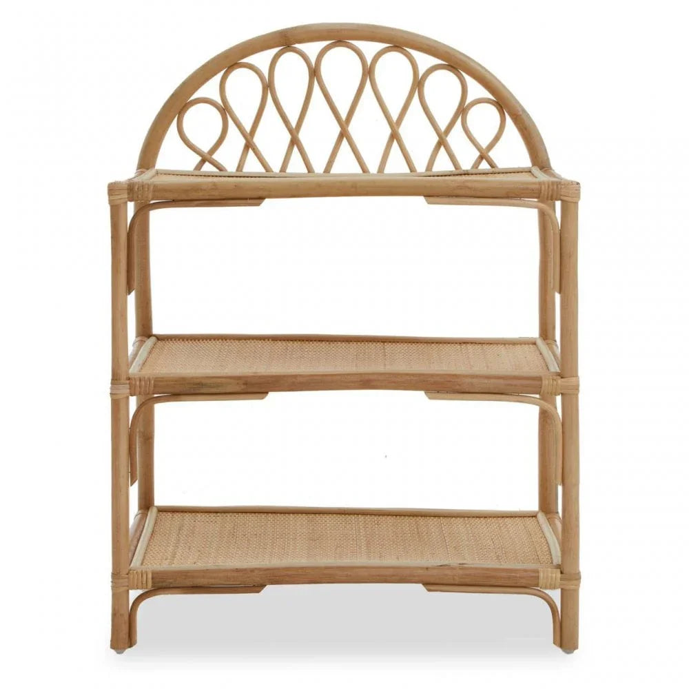 Jaxon Three Tier Natural Rattan Shelf Unit