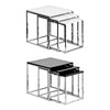 Lancaster Matte White Nest Of 3 Tables With Chrome Frame