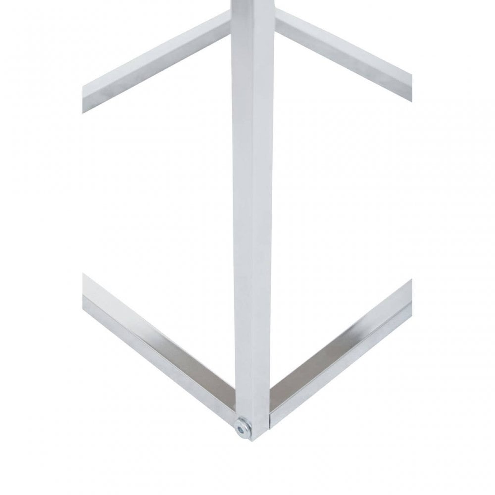Lancaster Matte White Nest Of 3 Tables With Chrome Frame