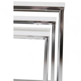Lancaster Matte White Nest Of 3 Tables With Chrome Frame