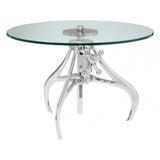 Reva Crank Mechanism Metal And Glass Table