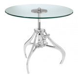 Reva Crank Mechanism Metal And Glass Table