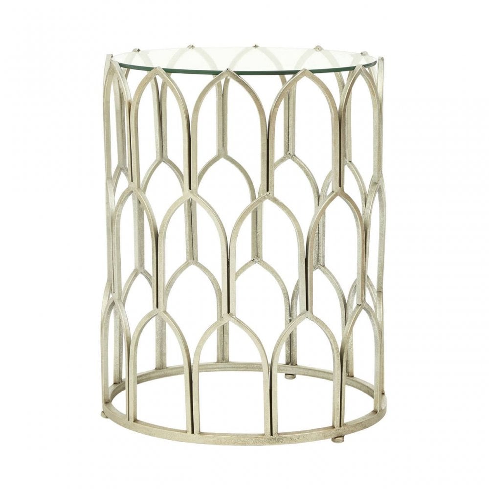 Seraphina Silver Leaf Side Table