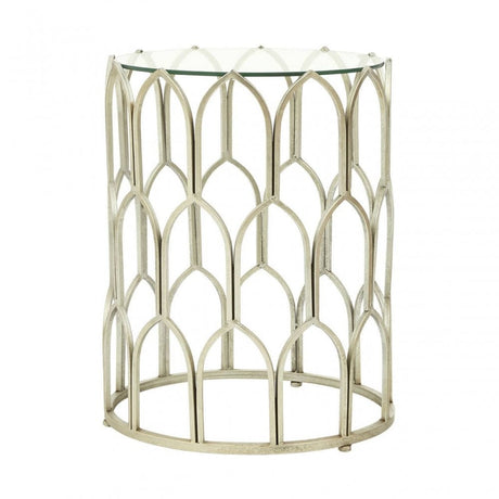 Seraphina Silver Leaf Side Table