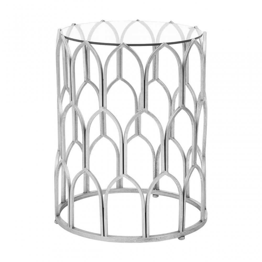 Seraphina Silver Leaf Side Table