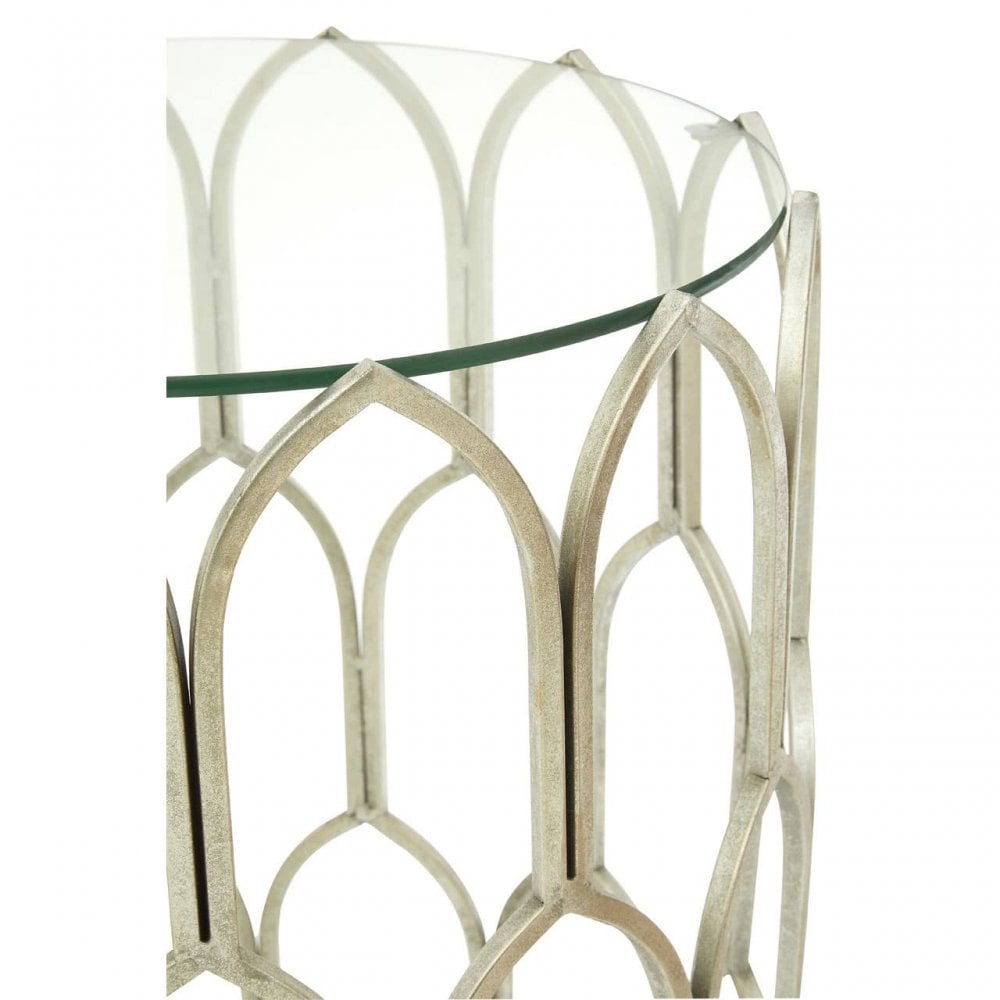 Seraphina Silver Leaf Side Table