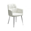 Alden White Leather Effect Chair With Chrome Legs