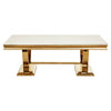 Elara Ivory White Marble Coffee Table