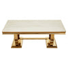 Elara Ivory White Marble Coffee Table