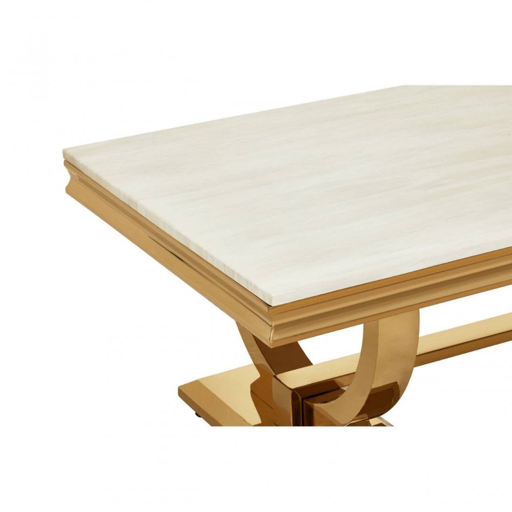 Elara Ivory White Marble Coffee Table