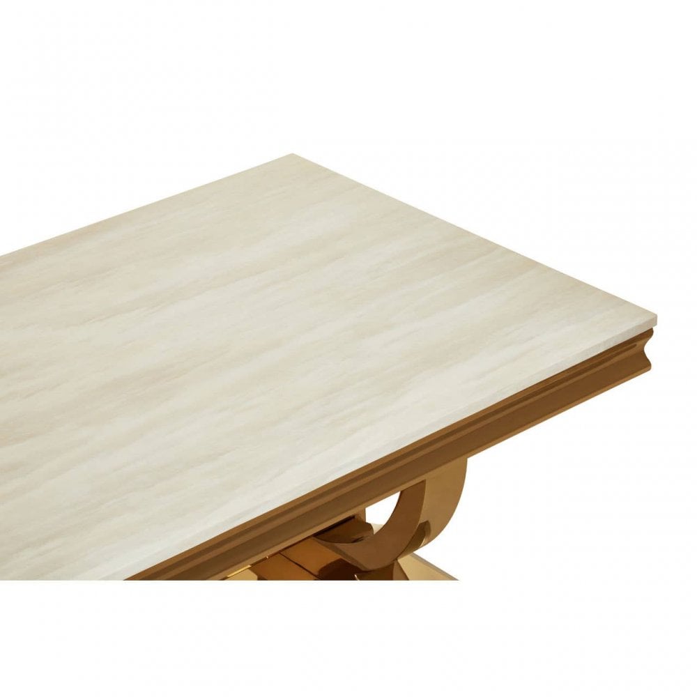 Elara Ivory White Marble Coffee Table