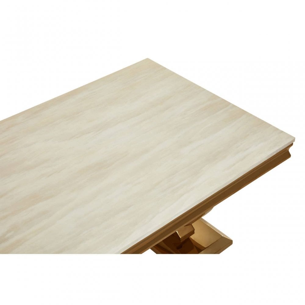 Elara Ivory White Marble Coffee Table