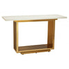 Elara Ivory White Marble Console Table