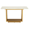 Elara Ivory White Marble Console Table