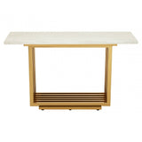 Elara Ivory White Marble Console Table