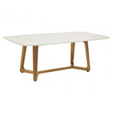 Elara White Marble Coffee Table With Brushed Gold Base