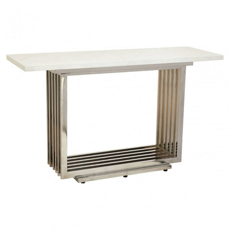 Elara White Marble Console Table