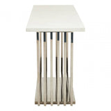 Elara White Marble Console Table