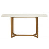 Elara White Marble Console Table With Brushed Gold Base