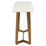 Elara White Marble Console Table With Brushed Gold Base