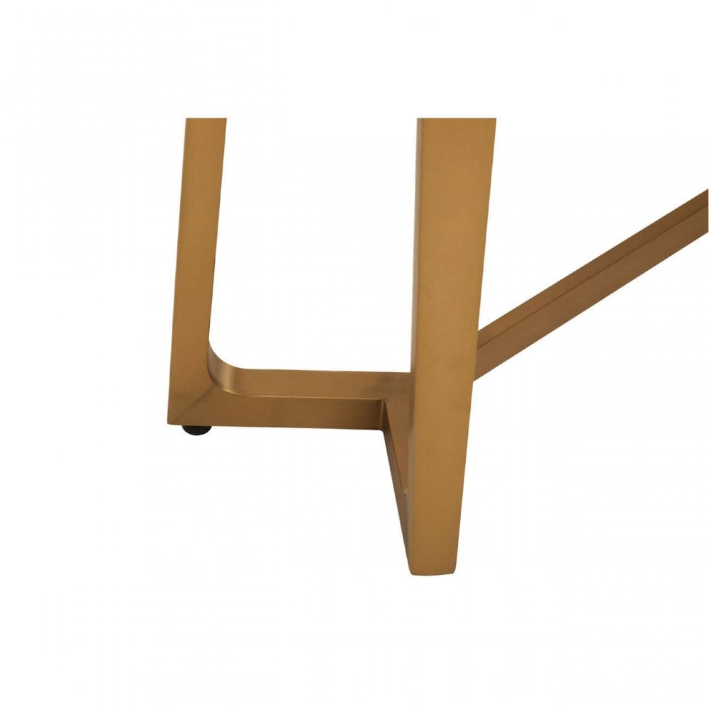 Elara White Marble Console Table With Brushed Gold Base