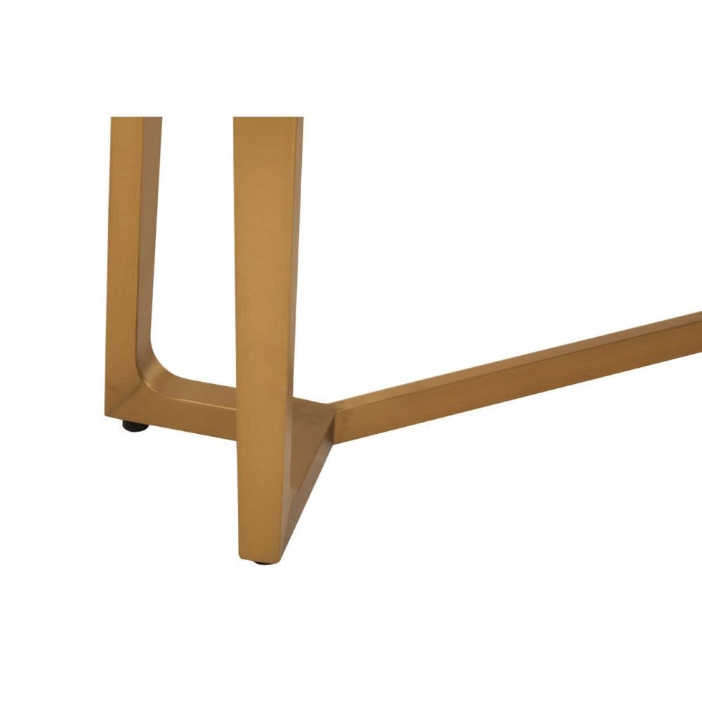 Elara White Marble Console Table With Brushed Gold Base