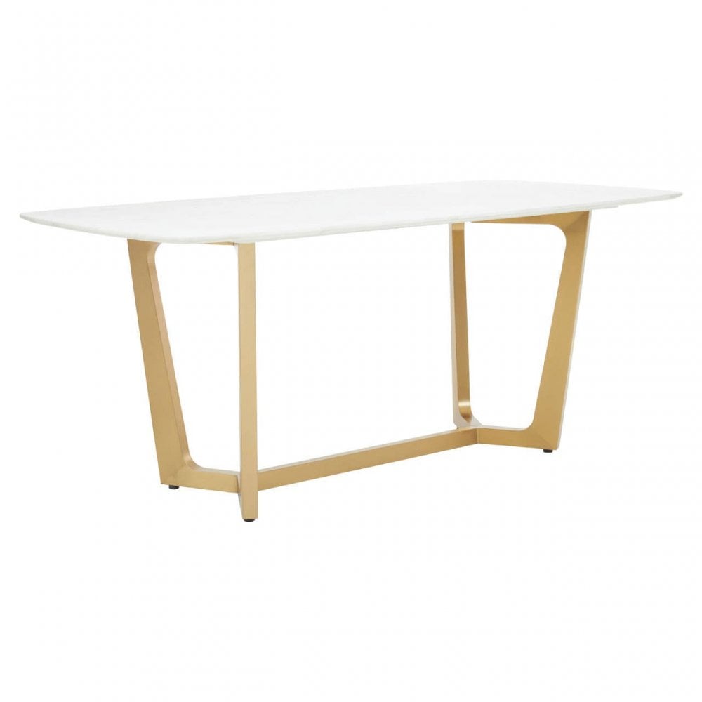 Elara White Marble Dining Table