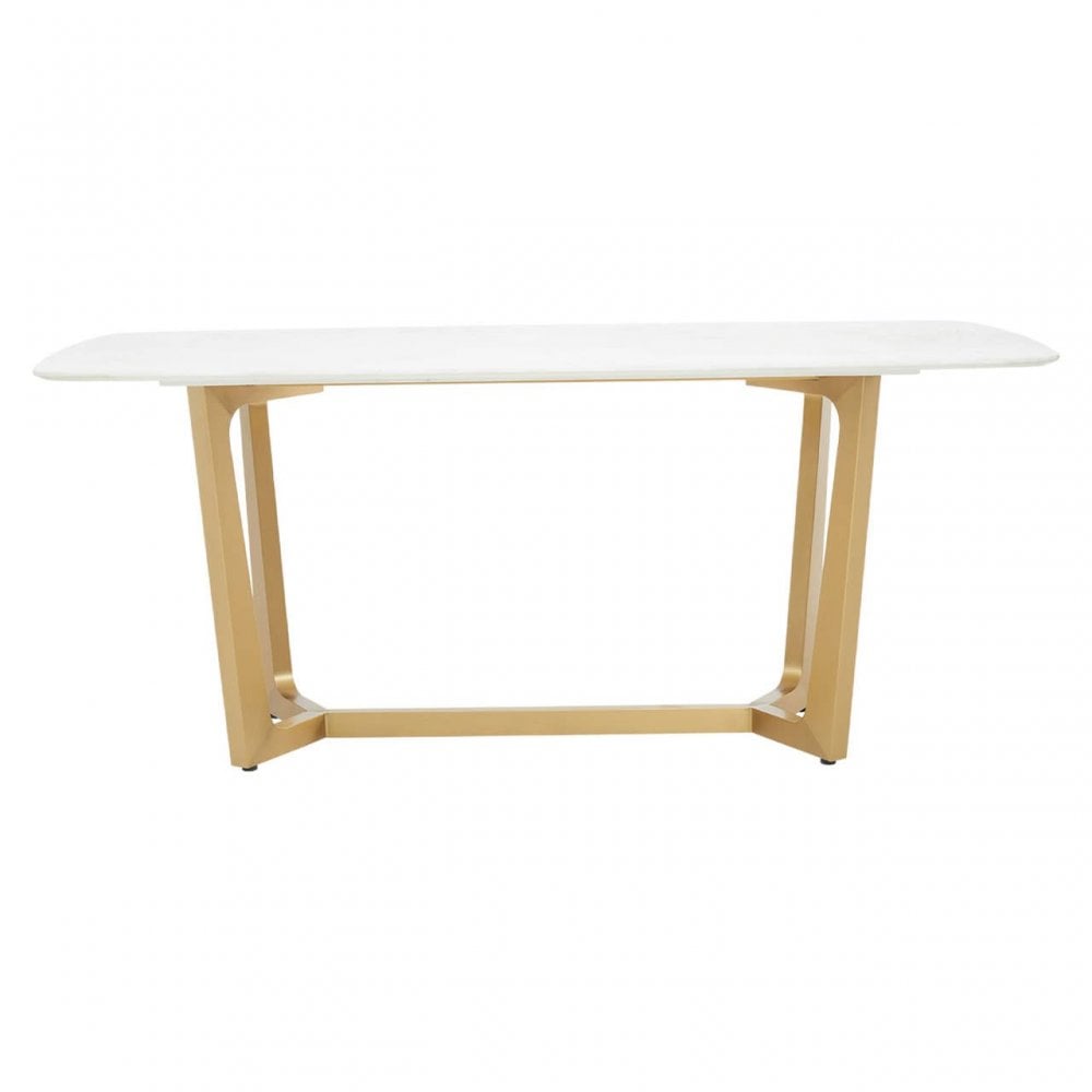 Elara White Marble Dining Table