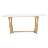 Elara White Marble Dining Table