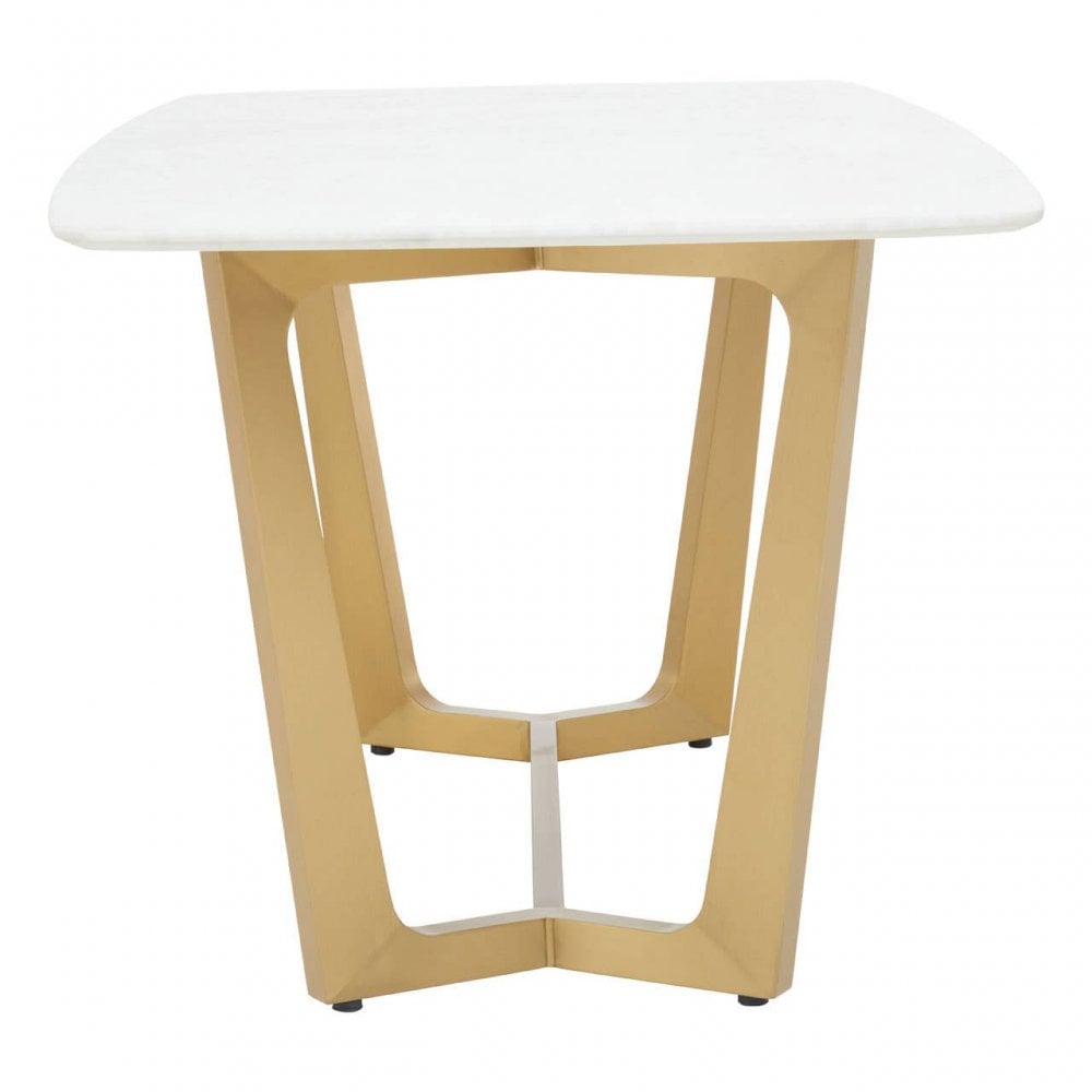 Elara White Marble Dining Table