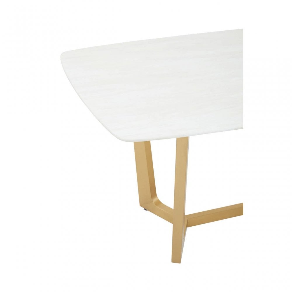 Elara White Marble Dining Table