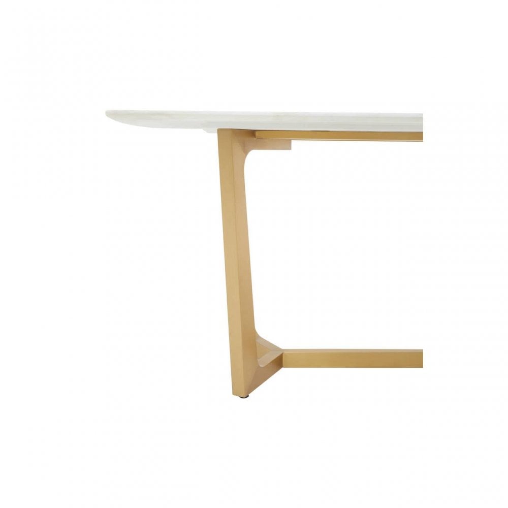 Elara White Marble Dining Table