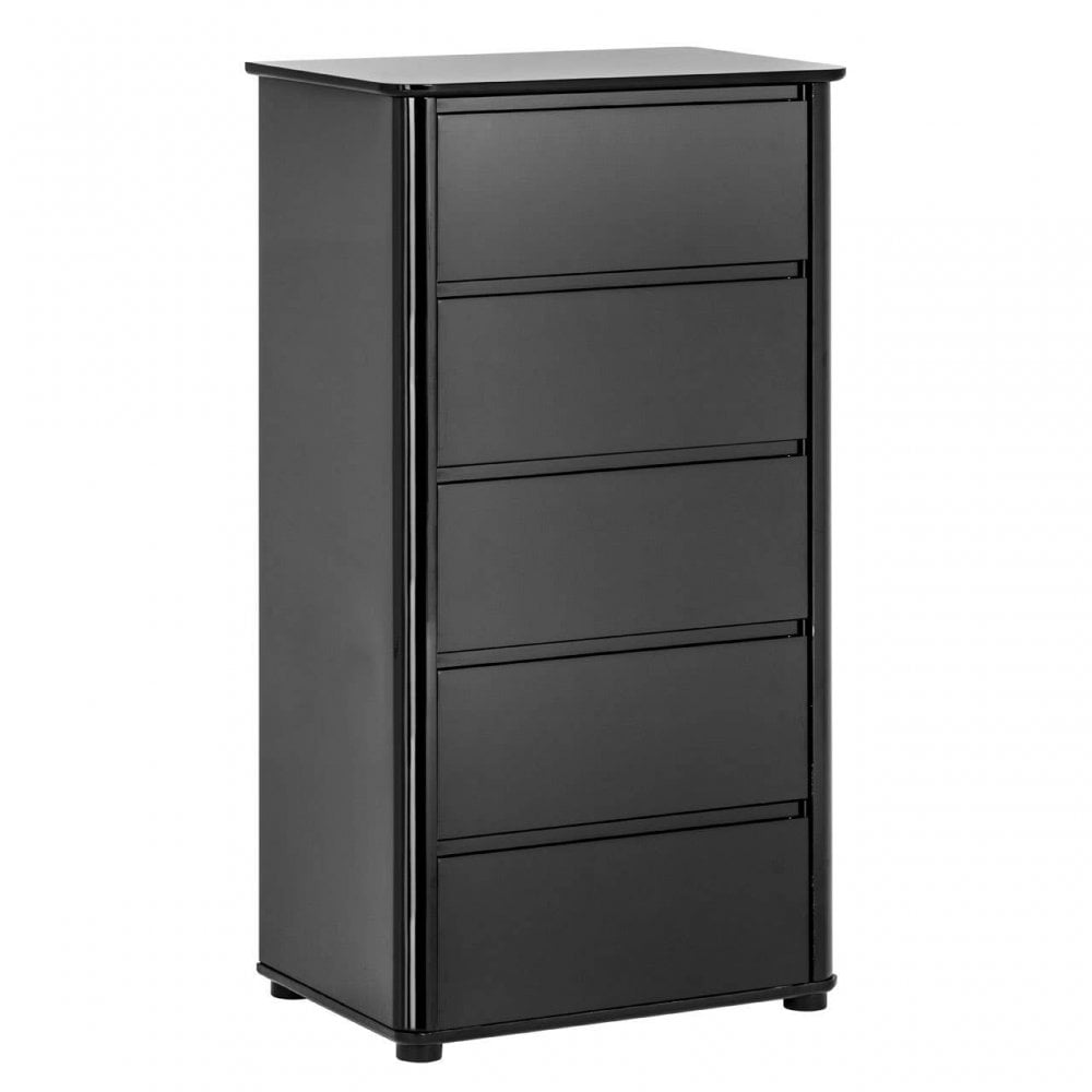 Camden Black High Gloss 5 Drawer Chest