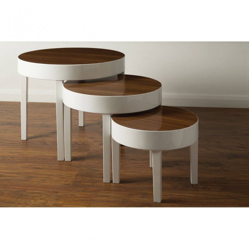 Camden Nest Of 3 White High Gloss Table