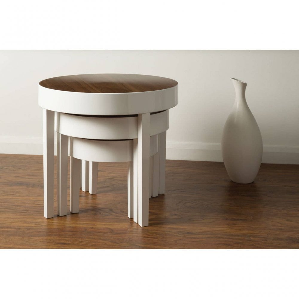 Camden Nest Of 3 White High Gloss Table