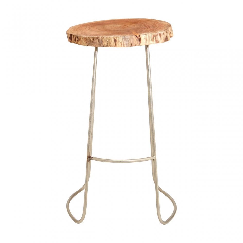Hudson Round Acacia Wood Bar Stool