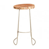 Hudson Round Acacia Wood Bar Stool