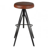 Hudson Round Leather Stool