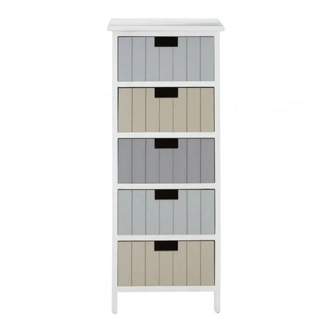 Kensington White 5 Drawers Tri Colour Chest