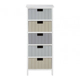 Kensington White 5 Drawers Tri Colour Chest